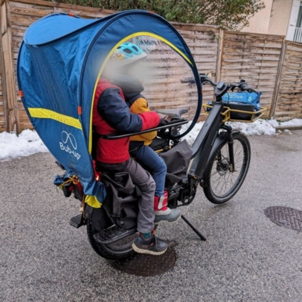 Bâche de pluie pour vélo longtail et Cargo – Bub-up by Rainjoy 